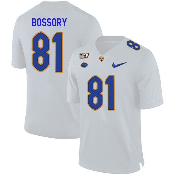 2019 Men #81 Nate Bossory Pitt Panthers College Football Jerseys Sale-White